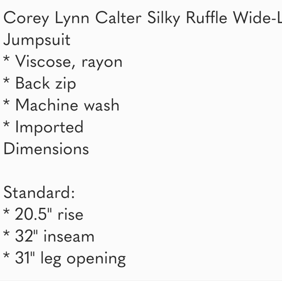 Corey Lynn Calter Silky Ruffle Wide-Leg Jumpsuit by Anthropologie - Picture 7 of 7